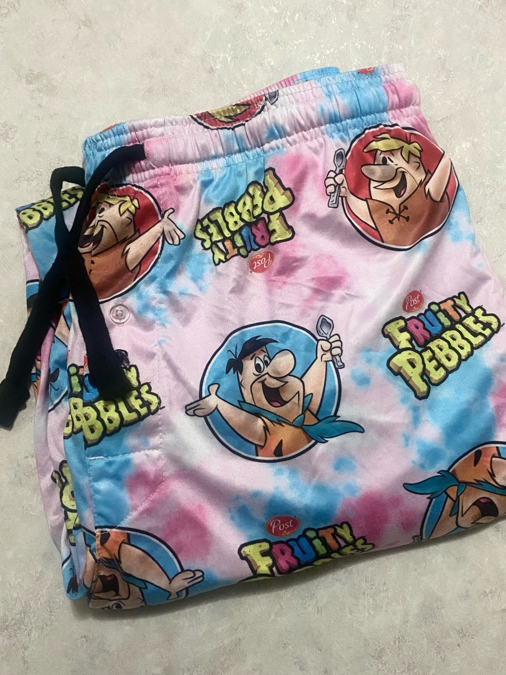 fruity pebbles satin pj pants flintstones lounge